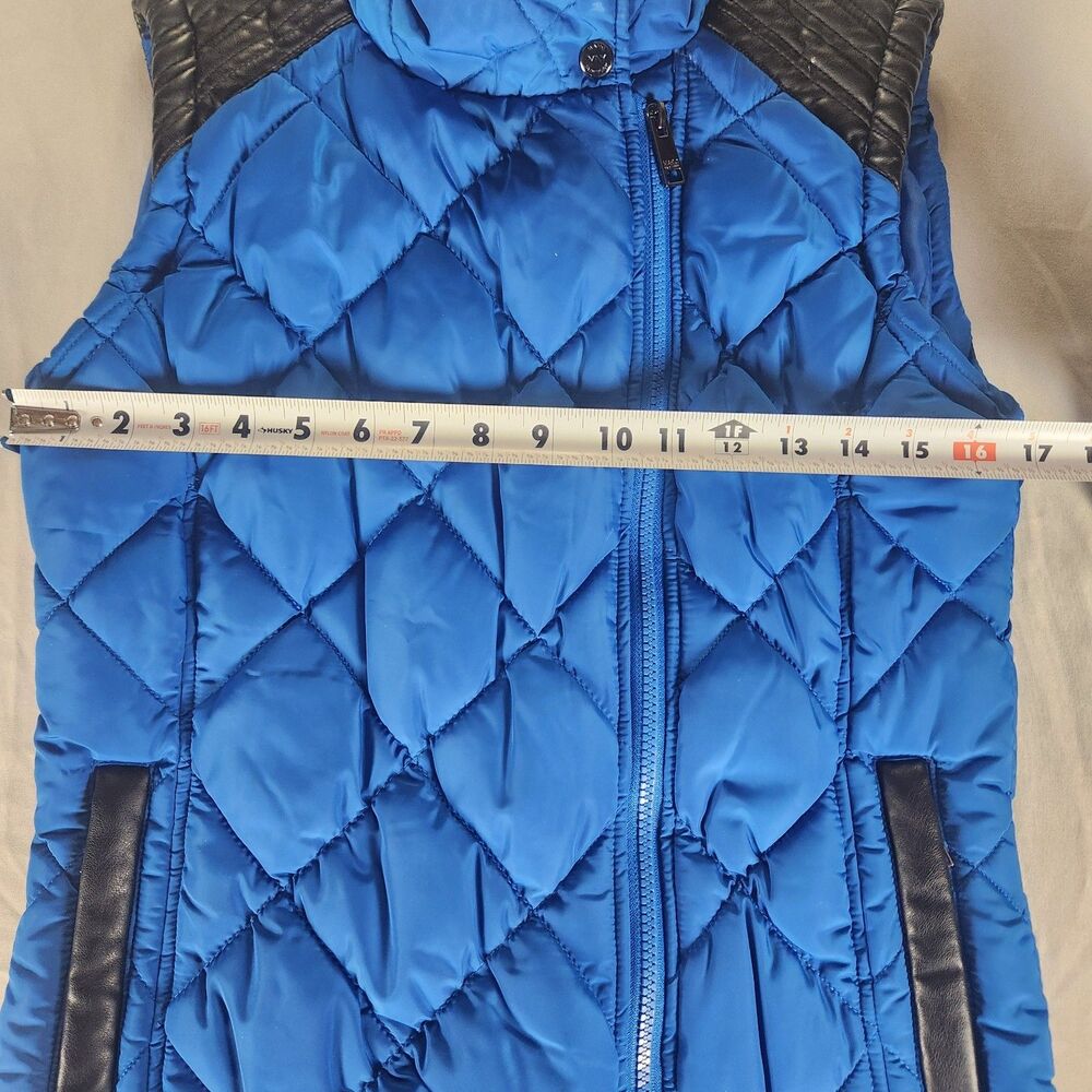 Marc New York (Andrew Marc) Electric Blue / Black Quilted Zip Front Vest Size S - Picture 8 of 11